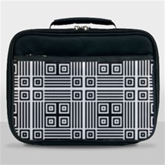 Squares Inside Background Checkered Contemporary Effect Electronic Futuristic Graphic Illusion Modern Lunch Bag by Loisa77