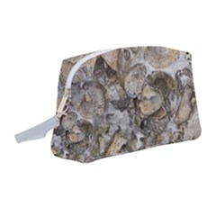 Fossilized Seashell Texture Print Design Bk Wristlet Pouch Bag (medium) by dflcprintsclothing