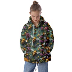 Bees Colony Flowers Kids  Oversized Hoodie