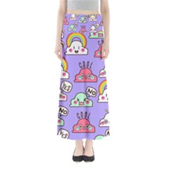 Cloud Seamless Pattern Full Length Maxi Skirt by Apen