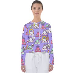 Cloud Seamless Pattern Women s Slouchy Sweat