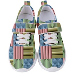 Patchwork Tile Pattern Mosaic Women s Velcro Strap Shoes