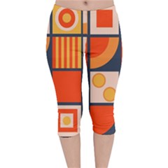 Square Shapes Pattern Design Velvet Capri Leggings 