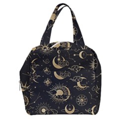 Asian Seamless Pattern With Clouds Moon Sun Stars Vector Collection Oriental Chinese Japanese Korean Boxy Hand Bag by Perong