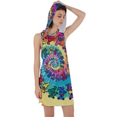 Tie Dye Grateful Dead Bears Racer Back Hoodie Dress