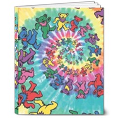 Tie Dye Grateful Dead Bears 8  X 10  Hardcover Notebook by Perong