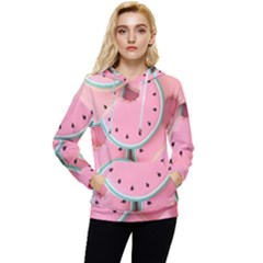 Aesthetic Cute Kawaii Watermelon Women s Lightweight Drawstring Hoodie