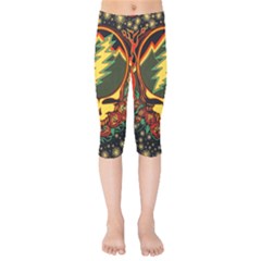 Grateful Dead Scarlet Fire Kids  Capri Leggings  by Perong