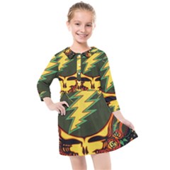 Grateful Dead Scarlet Fire Kids  Quarter Sleeve Shirt Dress by Perong