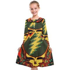 Grateful Dead Scarlet Fire Kids  Midi Sailor Dress by Perong