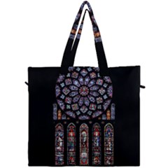 Chartres Cathedral Notre Dame De Paris Stained Glass Canvas Travel Bag by Grandong