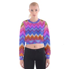 Pattern Chevron Zigzag Background Cropped Sweatshirt