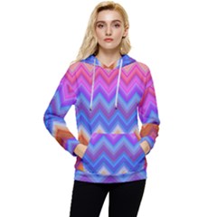 Pattern Chevron Zigzag Background Women s Lightweight Drawstring Hoodie