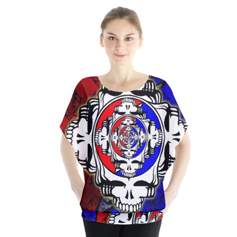 The Grateful Dead Batwing Chiffon Blouse by Grandong