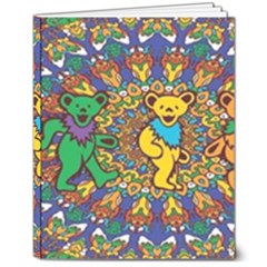 Dead Dancing Bears Grateful Dead Pattern 8  X 10  Hardcover Notebook by Grandong