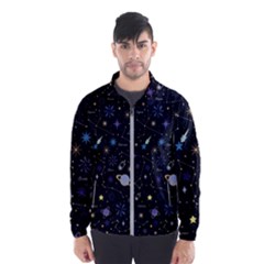 Starry Night  Space Constellations  Stars  Galaxy  Universe Graphic  Illustration Men s Windbreaker by Grandong