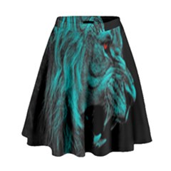 Angry Male Lion Predator Carnivore High Waist Skirt by Ndabl3x