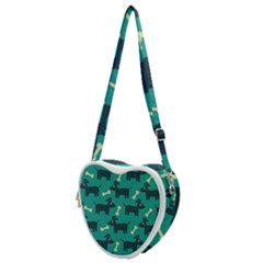 Happy Dogs Animals Pattern Heart Shoulder Bag by Ket1n9