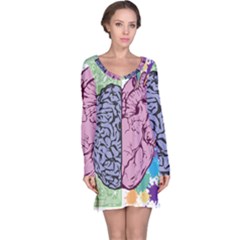 Brain Heart Balance Emotion Long Sleeve Nightdress by Maspions