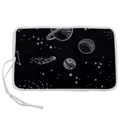 Black Space Drawing Art Planet Drawing Stars Black Space Galaxy Outer Space Pen Storage Case (m) by Perong