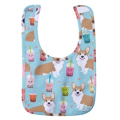 Corgi Boba Tea Bubble Tea Kawaii Food Welsh Corgis Dog Pattern Baby Bib by Perong