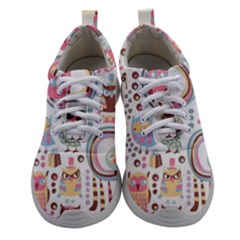 Cute Owl Bird Animal Pattern Women Athletic Shoes by Perong
