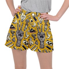 Yellow Template Design Women s Ripstop Shorts by Perong