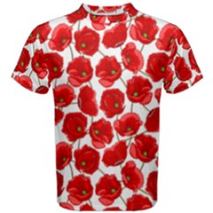 Flower Poppies Plant Petal Men s Cotton T-shirt by Perong