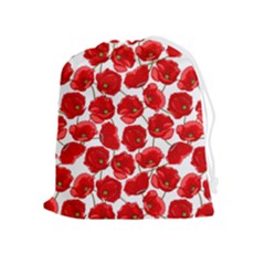 Flower Poppies Plant Petal Drawstring Pouch (xl) by Perong