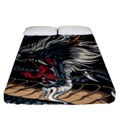 Dragon Snake Legend Japanese Mythology Fitted Sheet (king Size) by Perong