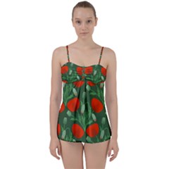 Poppy Fierce Wolf Poppies Bud Babydoll Tankini Set by Perong