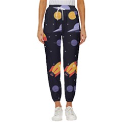 Cosmos Rocket Spaceship Ufo Women s Cropped Drawstring Pants by Salmanaz77