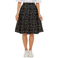 Enigmatic Demon Black And White Pattern Classic Short Skirt by dflcprintsclothing