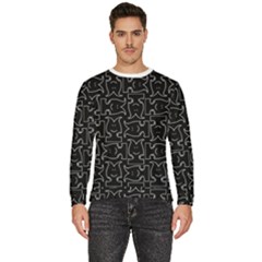 Enigmatic Demon Black And White Pattern Men s Fleece Sweatshirt by dflcprintsclothing