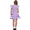 Spiral Vortex Rays Lavender Swirl Purple Kids  Winged Sleeve Dress View4