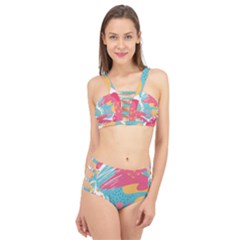 Background Abstract Cage Up Bikini Set