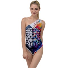 Brain Heart Math To One Side Swimsuit