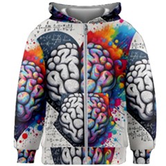 Brain Heart Math Kids  Zipper Hoodie Without Drawstring