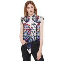 Brain Heart Math Frill Detail Shirt