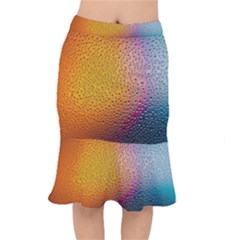 Rain Water Raindrops Droplets Short Mermaid Skirt