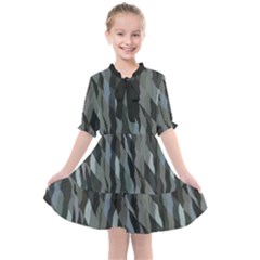 Intricate Camo Print Design Bk Kids  All Frills Chiffon Dress by dflcprintsclothing