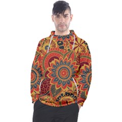 Bright Seamless Pattern With Paisley Mehndi Elements Hand Drawn Wallpaper With Floral Traditional In Men s Pullover Hoodie