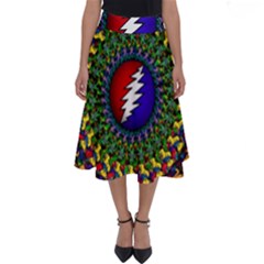 Grateful Dead Bear Pattern Perfect Length Midi Skirt