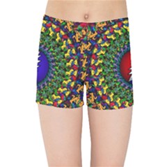 Grateful Dead Bear Pattern Kids  Sports Shorts