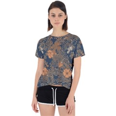 Seamless Pattern Patterns Leaves Vintage Open Back Sport T-shirt