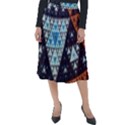 Fractal Triangle Geometric Abstract Pattern Classic Velour Midi Skirt  View1