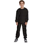 Fern Pattern 2 Black Kids  Sweatshirt set