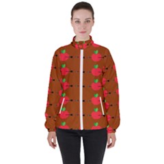 Apple Arrow Pattern Design Drawing Women s High Neck Windbreaker by Proyonanggan