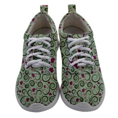 Swirls Foliage Leaves Green Women Athletic Shoes by Proyonanggan