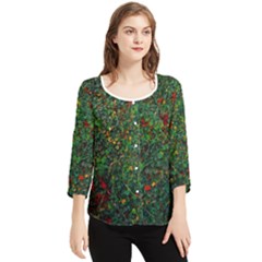 Grass Nature Meadow Chiffon Quarter Sleeve Blouse